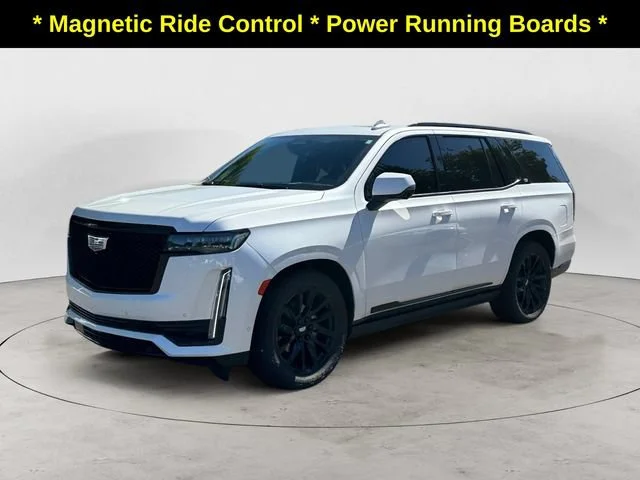 Used 2022 Crystal White Tricoat Cadillac Sport Platinum image 1