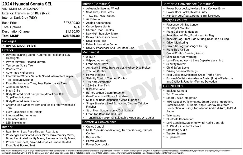 Used 2024 Blue Hyundai SEL image 32