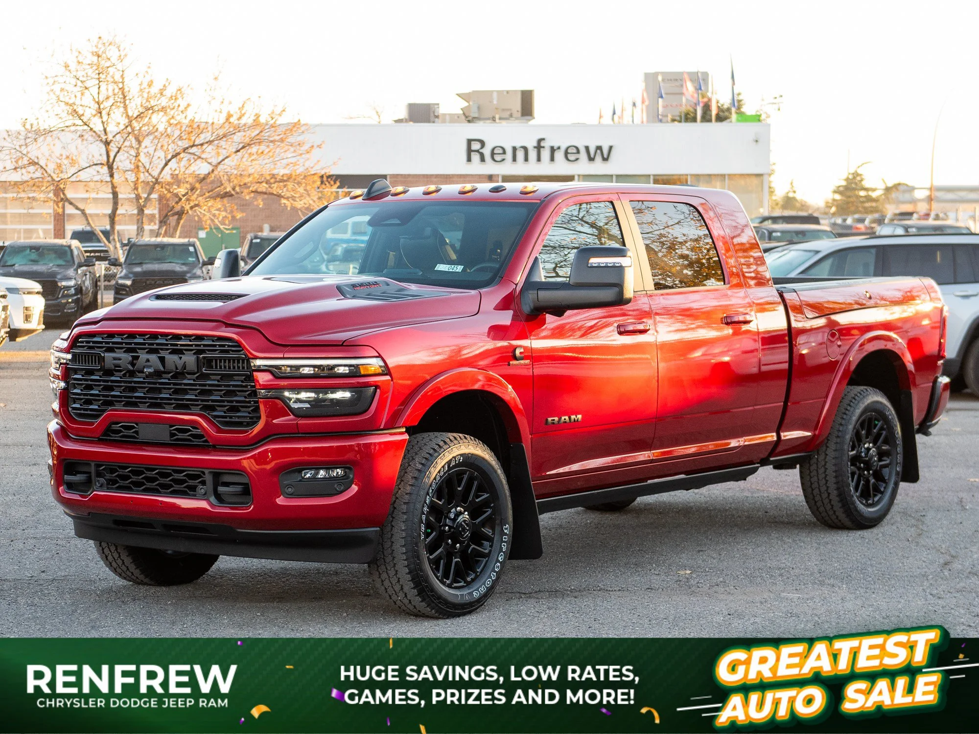 New 2027 Red RAM Limited Night* Mega Cab 4x4, Sunroof, Passenger Screen, Tow-Tech Plus Group image 1