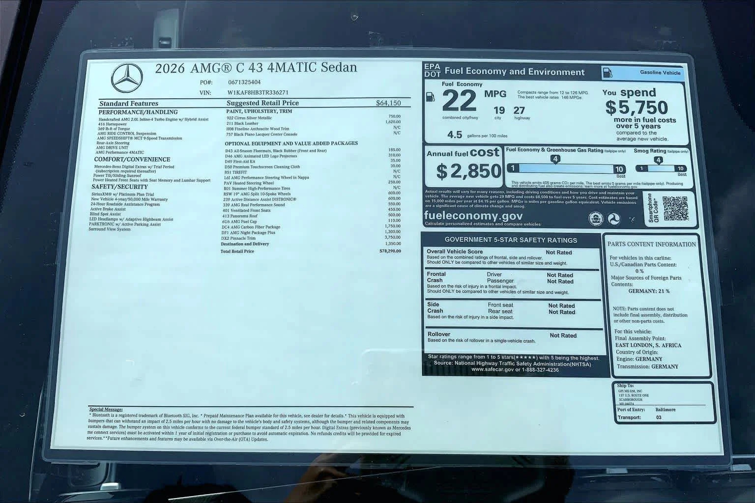 New 2026 Cirrus Silver Metallic Mercedes-Benz AMG® C 43 image 26
