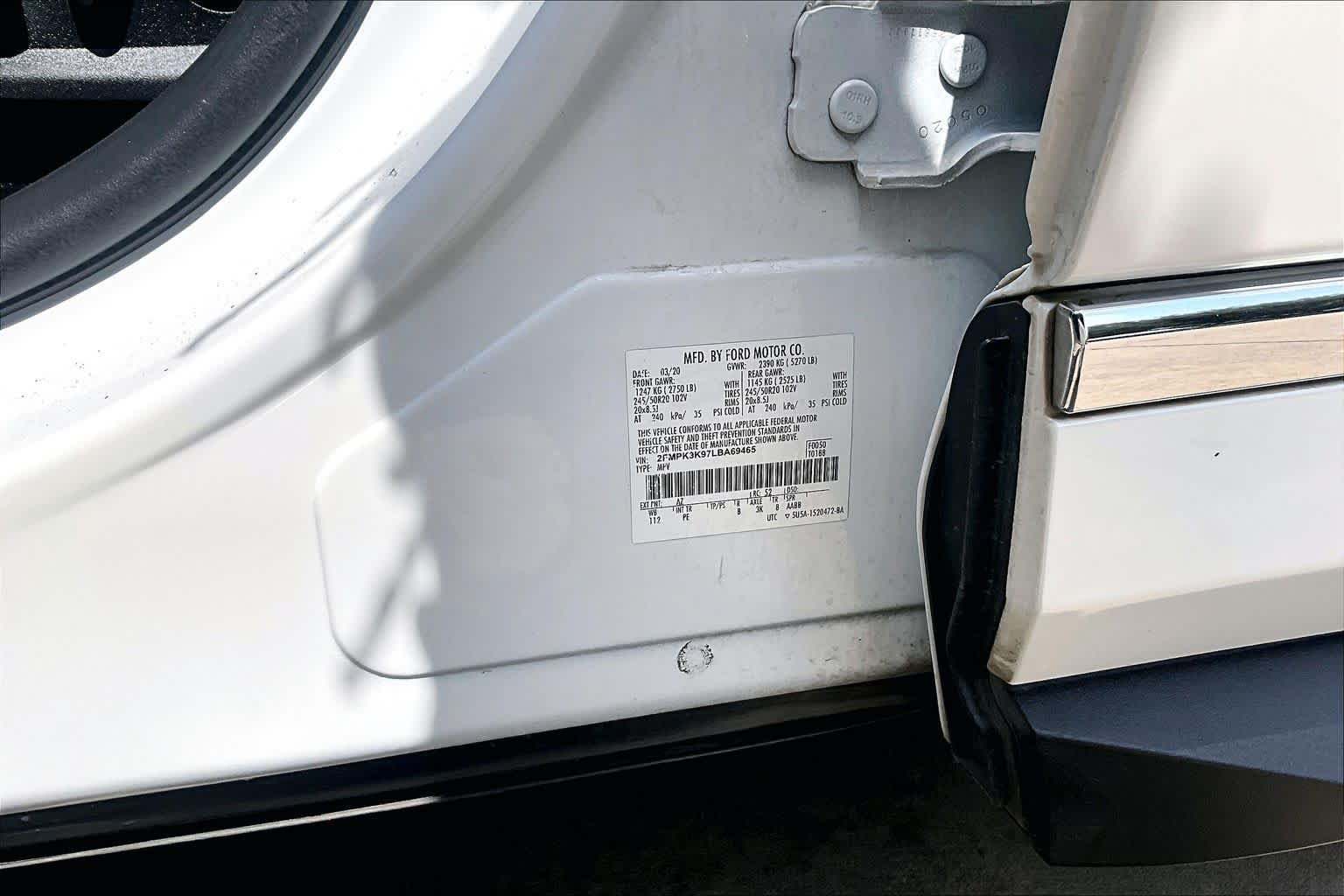 Used 2020 Star White Metallic Tri-Coat Ford Titanium image 34