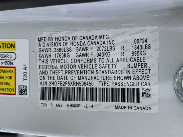 Used 2024 Platinum White Pearl Honda Sport image 36