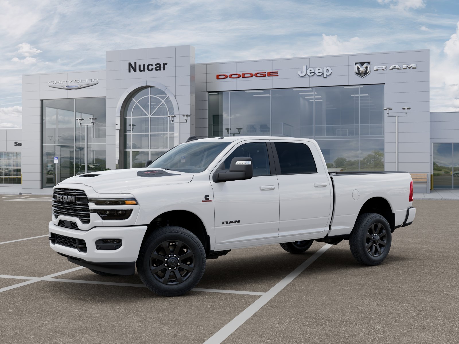 New 2026 Bright White Clear-Coat Exterior Paint RAM Laramie image 3