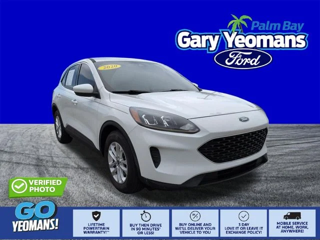 Certified Used 2020 White Metallic Ford SE image 1