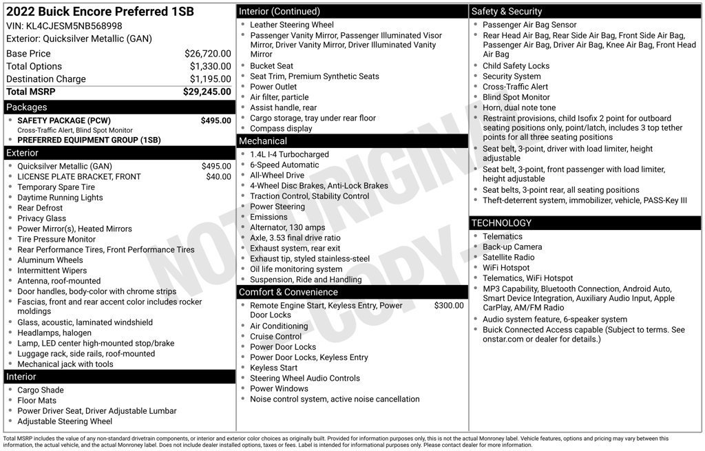 Used 2022 Silver Buick Preferred image 2
