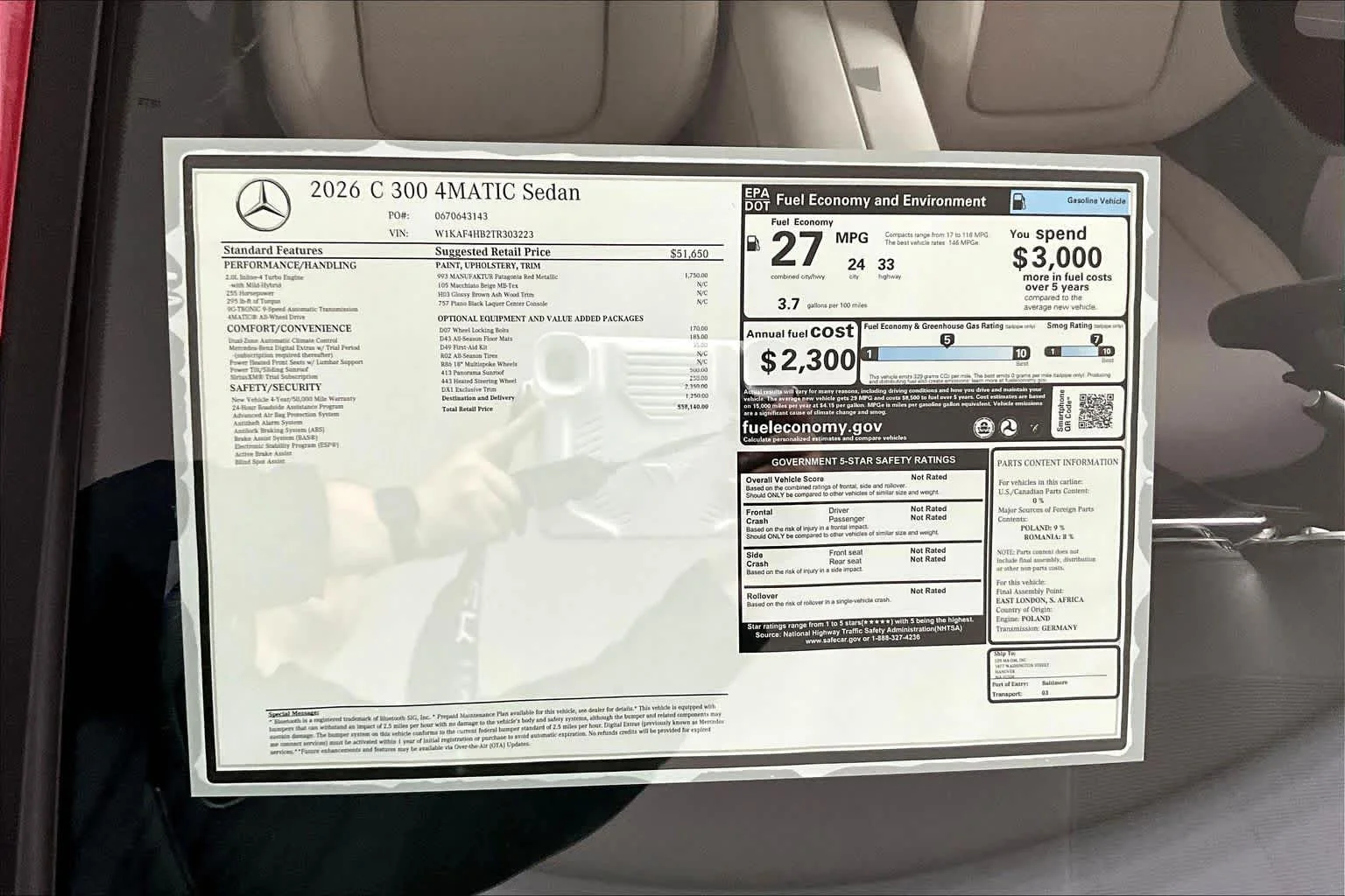 New 2026 MANUFAKTUR Patagonia Red Metallic Mercedes-Benz C 300 image 17