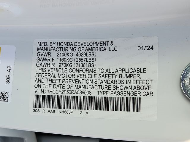 Used 2024 Platinum White Pearl Wx Honda Sport image 28