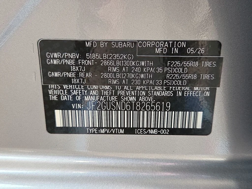 New 2026 ICE SILVER METALLIC Subaru Limited Hybrid image 41
