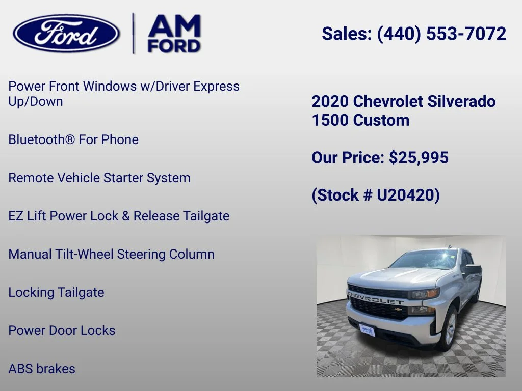 Used 2020 Silver Ice Metallic Chevrolet Custom image 36