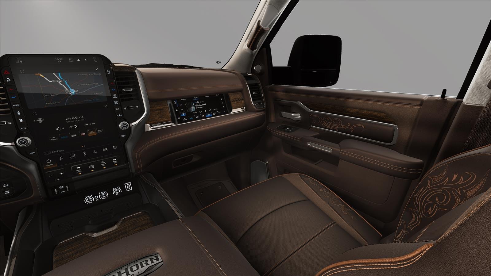 New 2026 Diamond Black Crystal Pearl-Coat Exterior Paint RAM Longhorn image 7