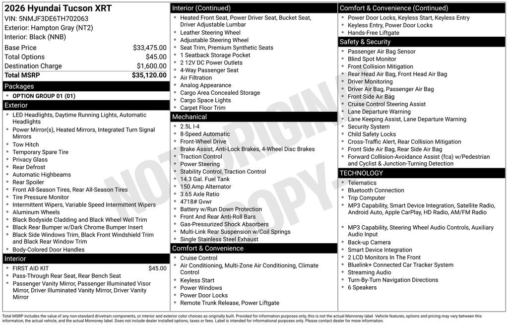 New 2026 Gray Hyundai XRT FWD image 4