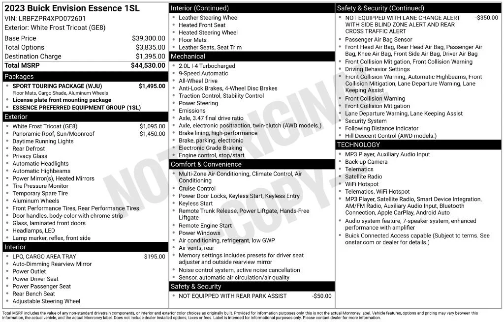 Certified Used 2023 WHITE FROST TRICOAT Buick Essence image 35