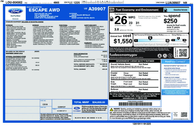 Used 2020 Black Ford SEL image 2
