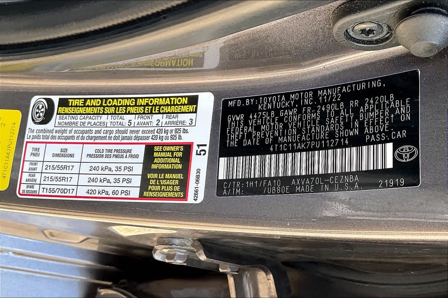 Used 2023 Predawn Gray Mica Toyota LE image 30