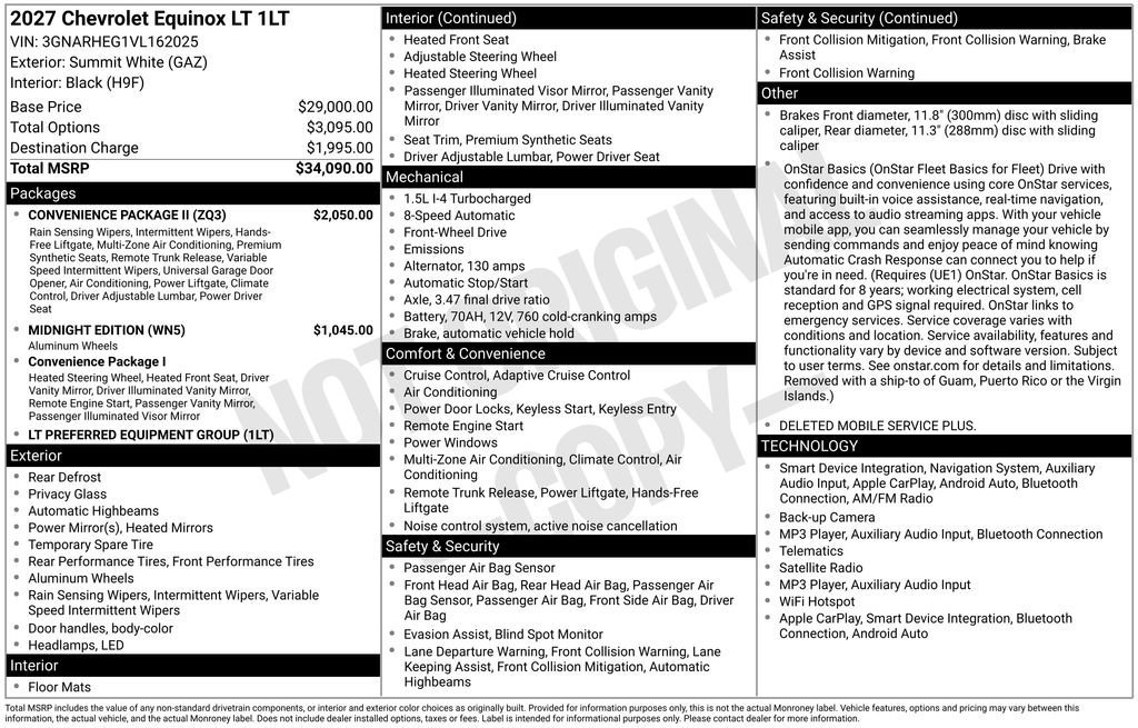 New 2027 Summit White Chevrolet LT image 4