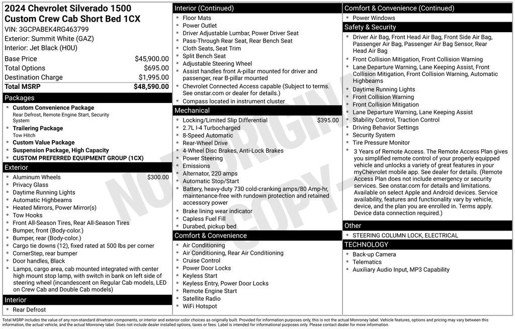 Used 2024 White Chevrolet Custom image 10