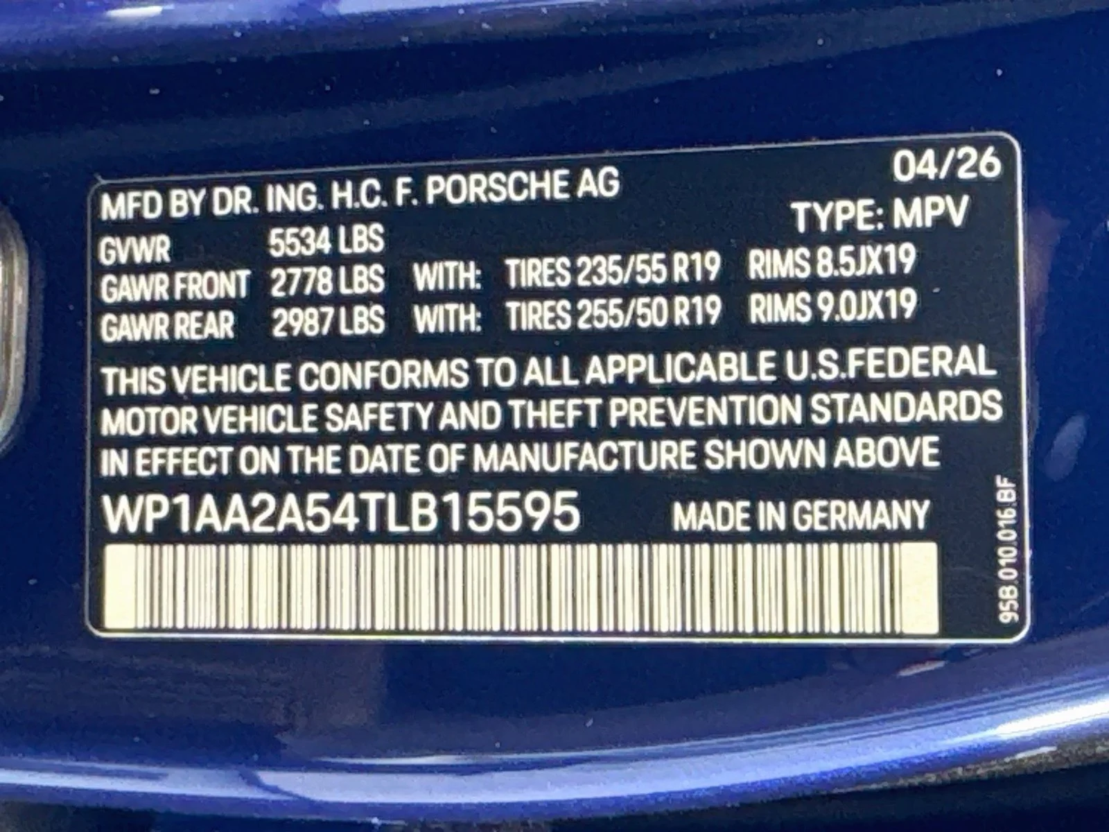 New 2026 Gentian Blue Metallic Porsche  image 26