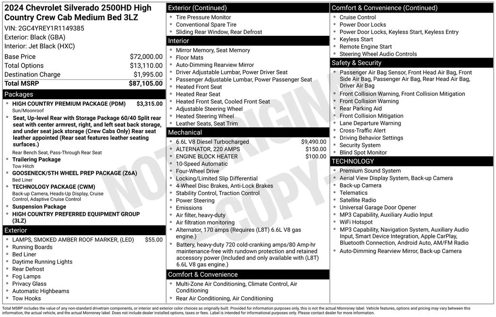 Certified Used 2024 Black Chevrolet High Country image 38