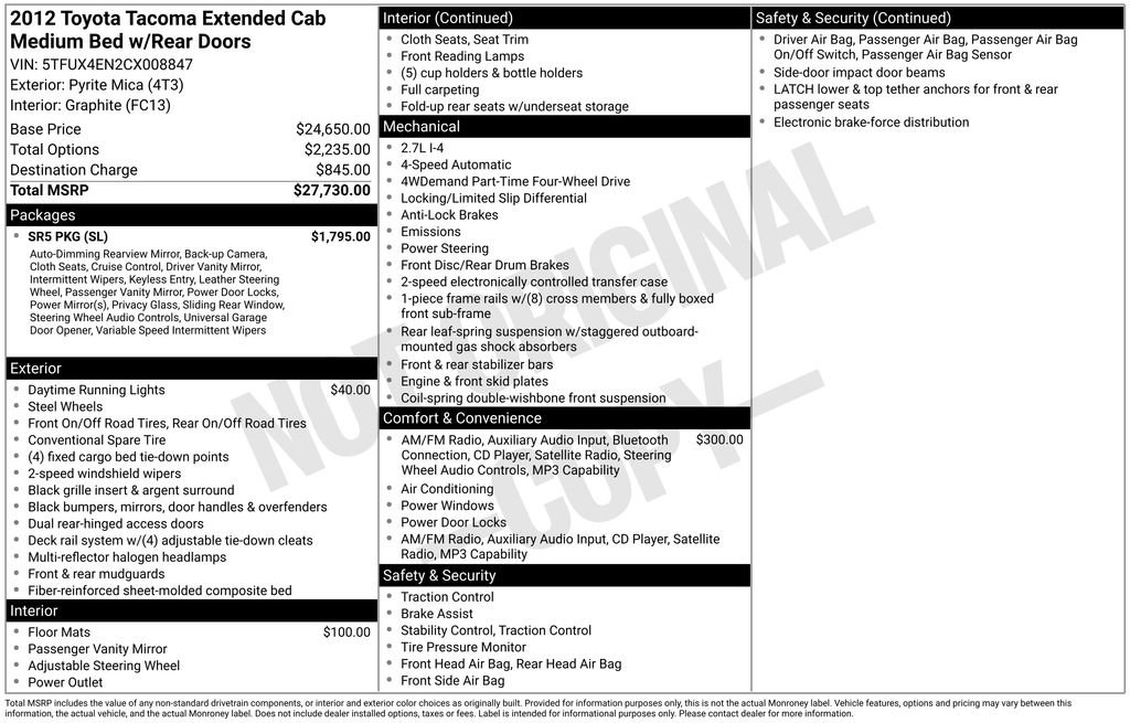 Used 2012 Gray Toyota Base image 2