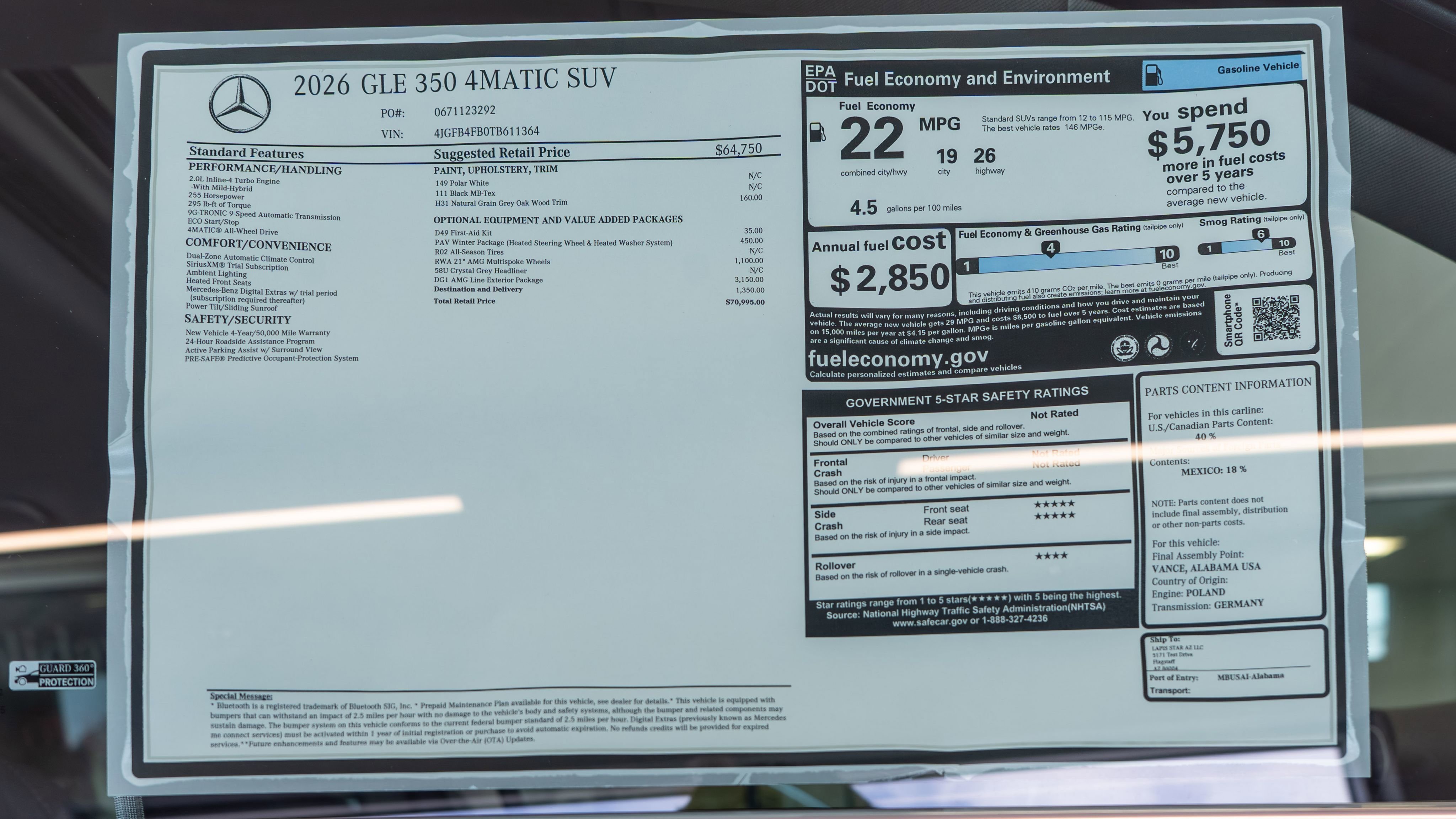New 2026 Polar White Mercedes-Benz GLE 350 image 72