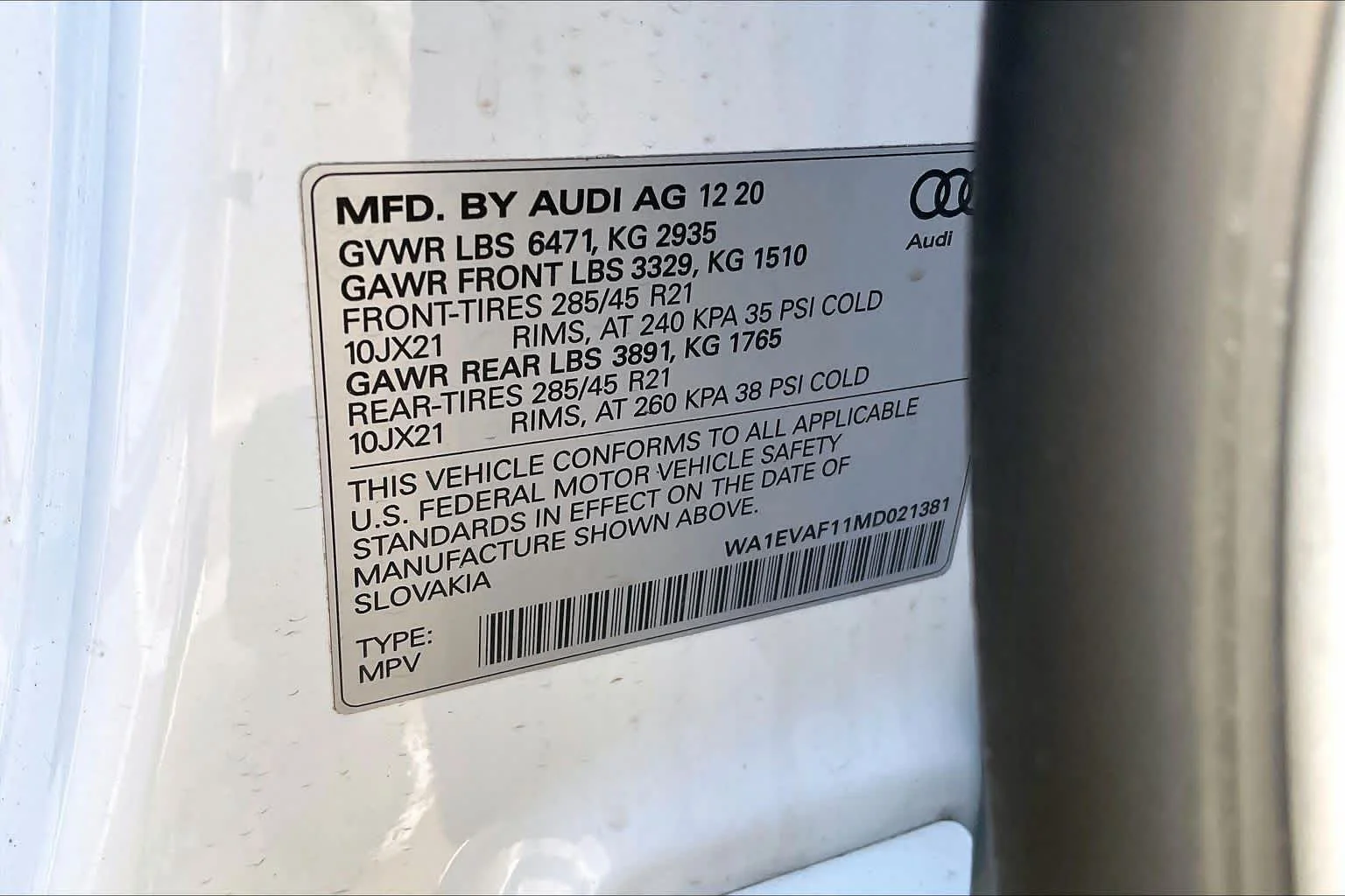 Used 2021 Glacier White Metallic Audi Premium Plus image 31