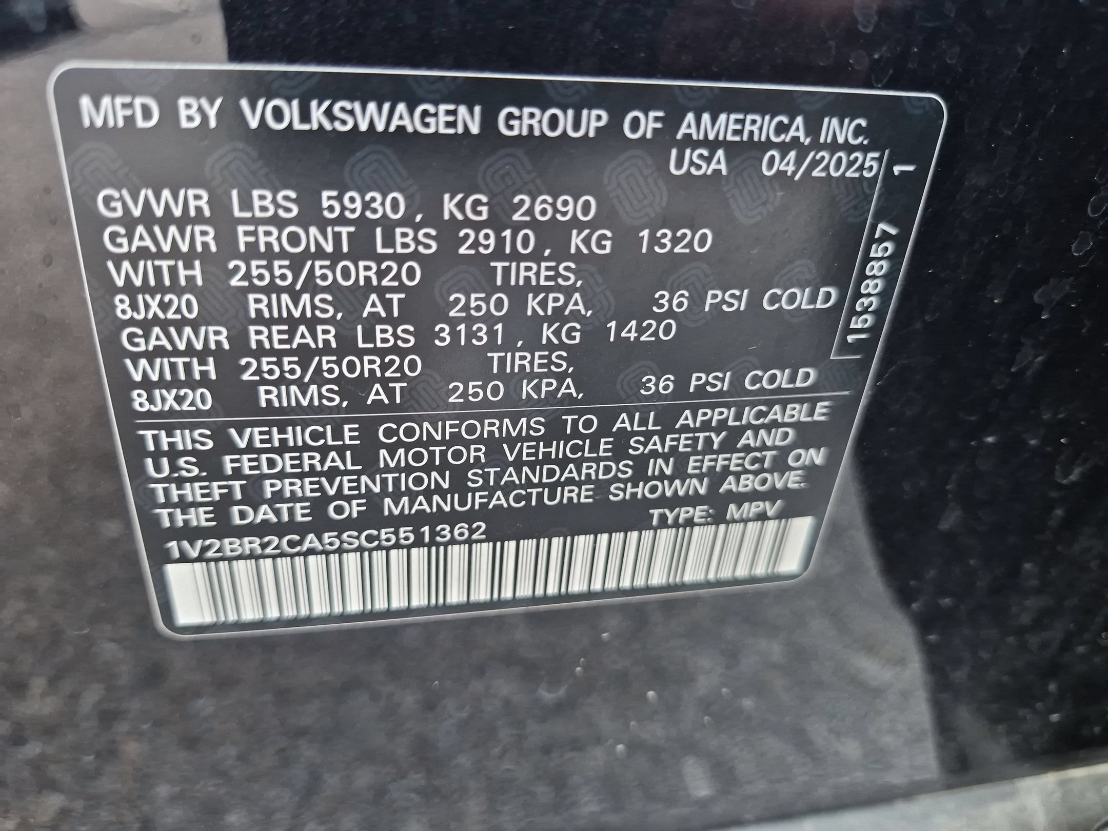 Used 2025 Deep Black Pearl Volkswagen 2.0T SEL image 35