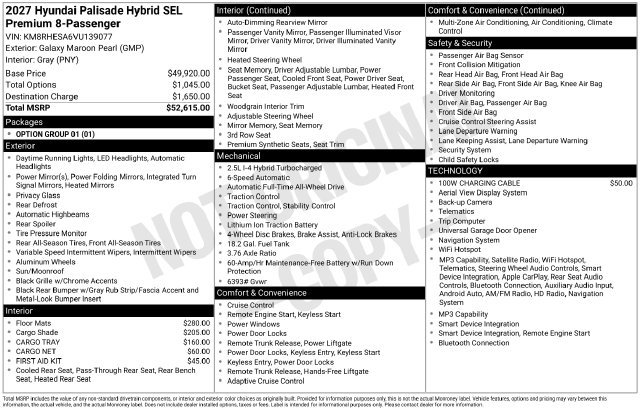 New 2027 Red Hyundai SEL Premium image 14