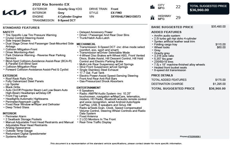 Used 2022 Gray Kia EX image 3