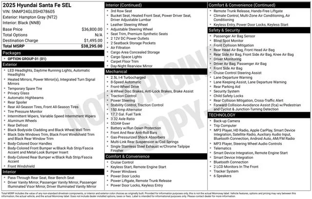 Used 2025 Hampton Gray Hyundai SEL image 13