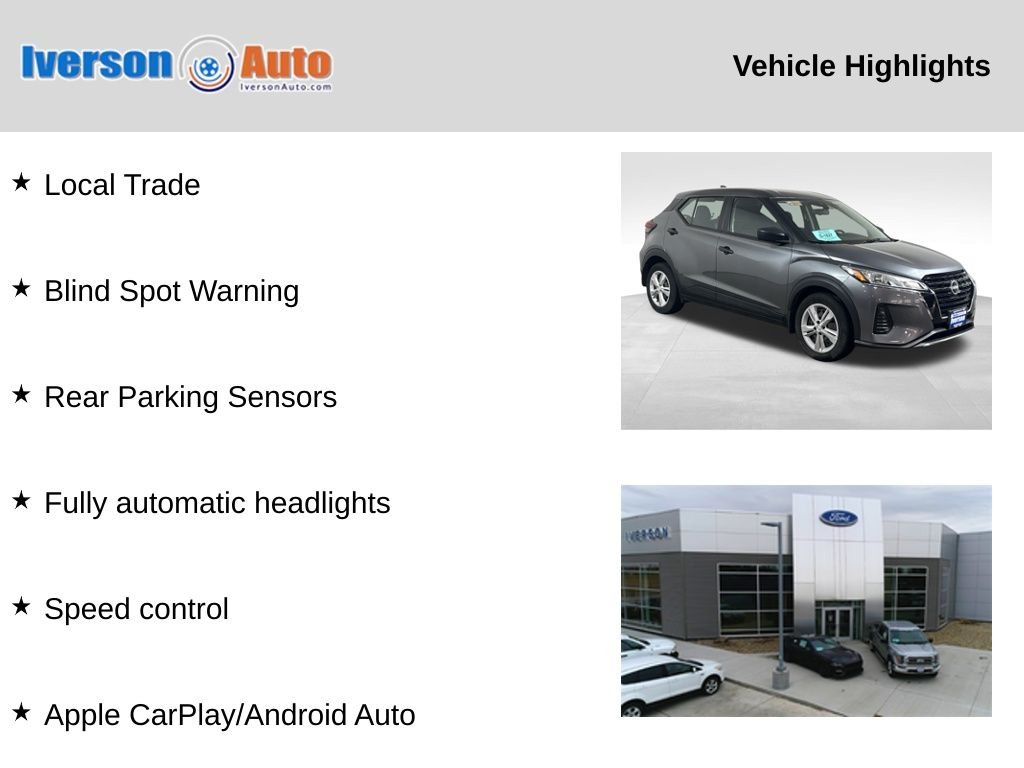 Used 2023 Nissan Kicks S with VIN 3N1CP5BV5PL538658 for sale in Huron, SD