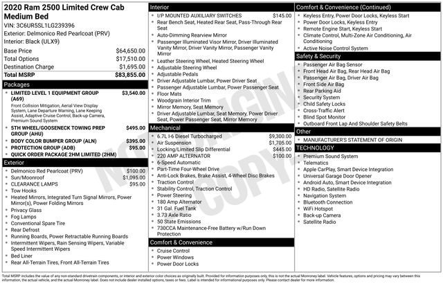 Certified Used 2020 Red Ram Limited Crew Cab 4x4 6