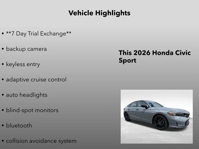 New 2026 Urban Gray Pearl Honda Sport image 5
