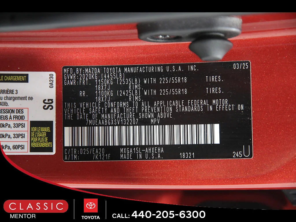 Certified Used 2025 Soul Red Crystal Toyota XLE image 22