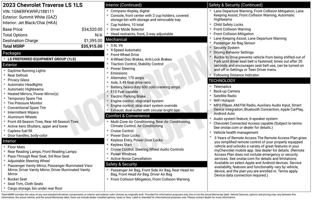 Used 2023 White Chevrolet LS image 25