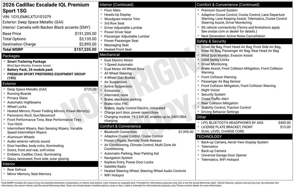 2026 Cadillac Escalade IQL Premium Sport - Photo 53