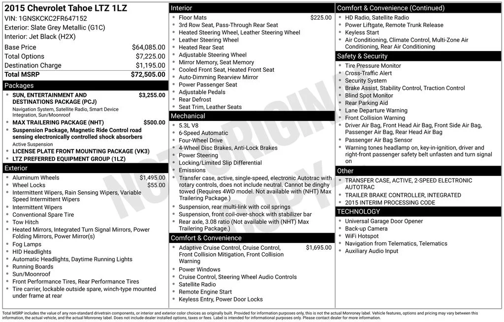Used 2015 Gray Chevrolet LTZ image 2
