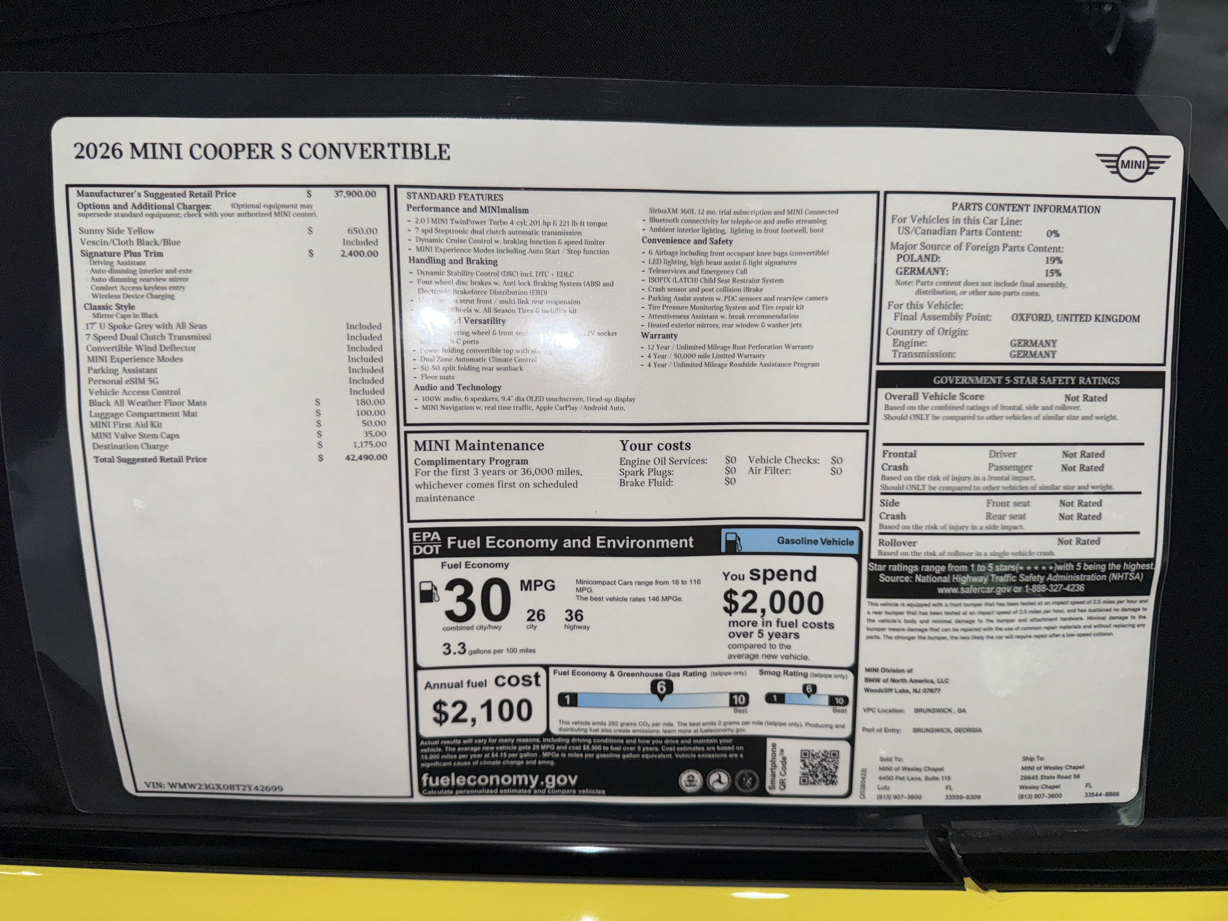 New 2026 Yellow MINI Signature Plus image 25
