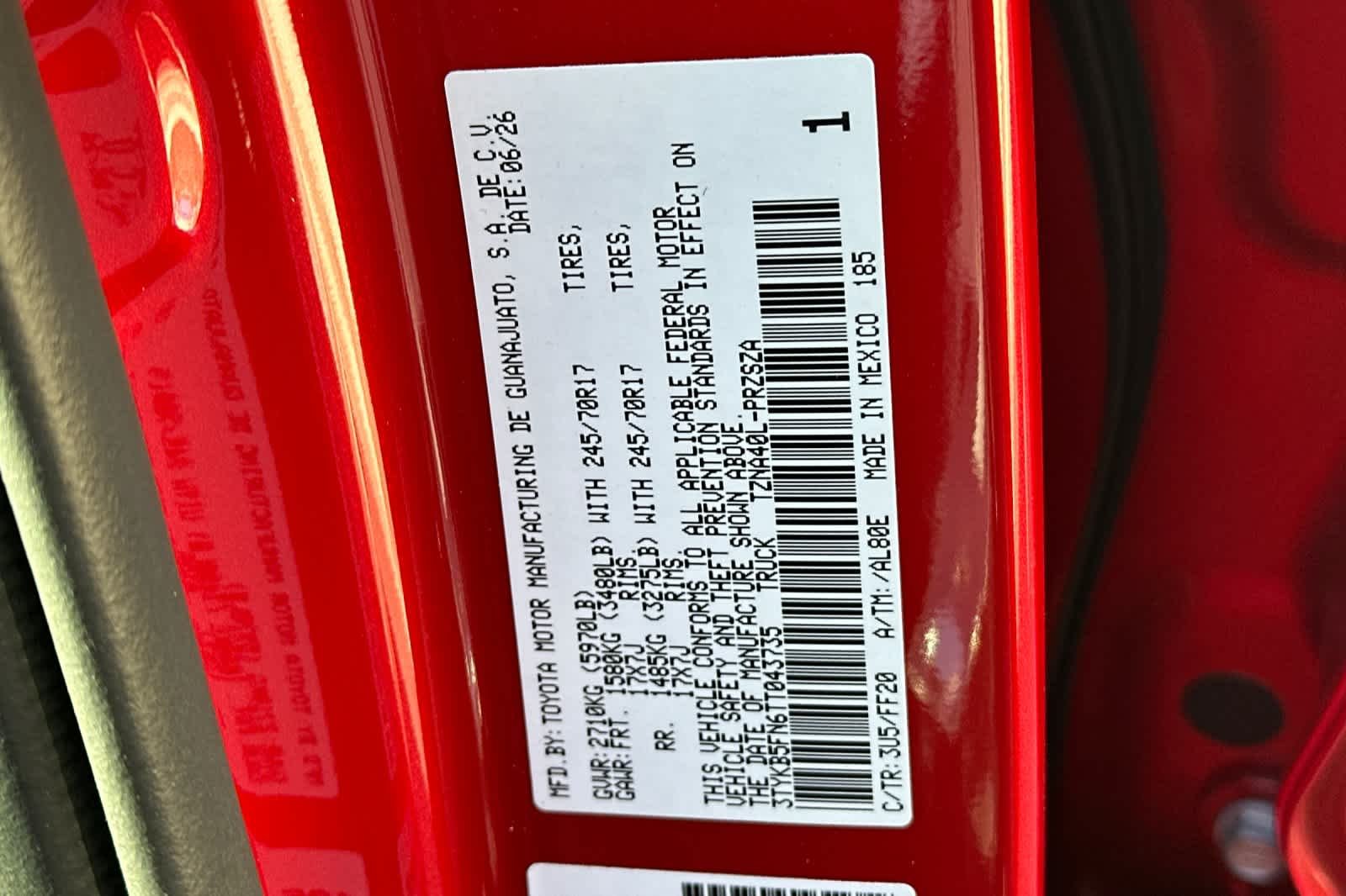 New 2026 Supersonic Red <sup>1</sup> Toyota  SR5 image 25