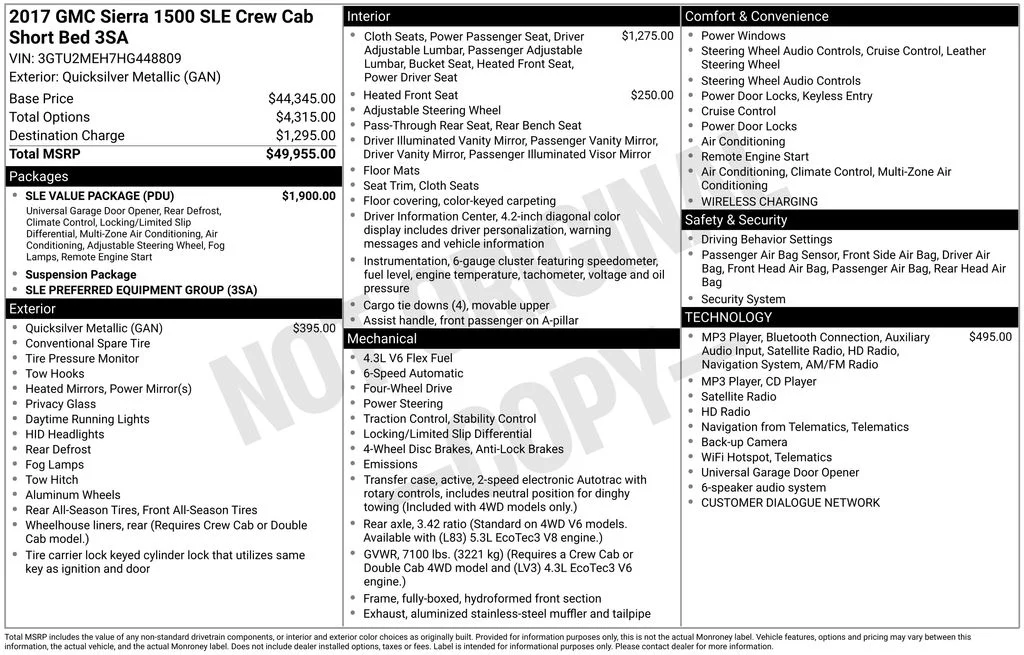 Used 2017 Silver GMC SLE image 2
