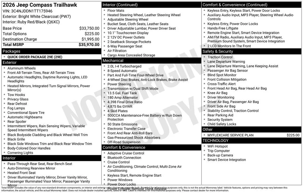New 2026 Bright White Clear-Coat Exterior Paint Jeep Trailhawk image 9