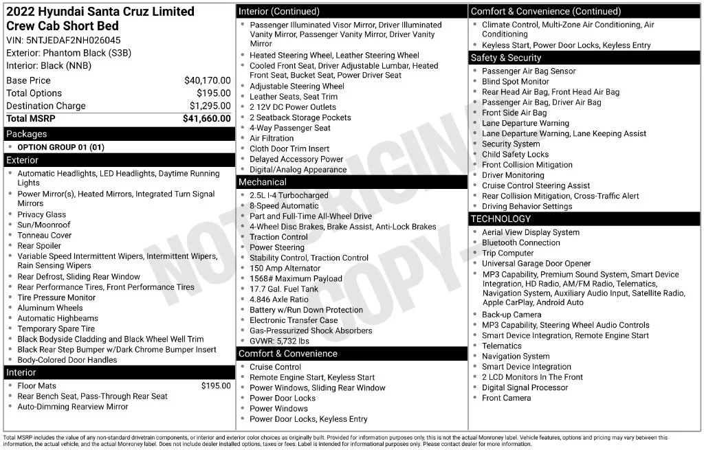 Used 2022 Black Hyundai Limited image 6