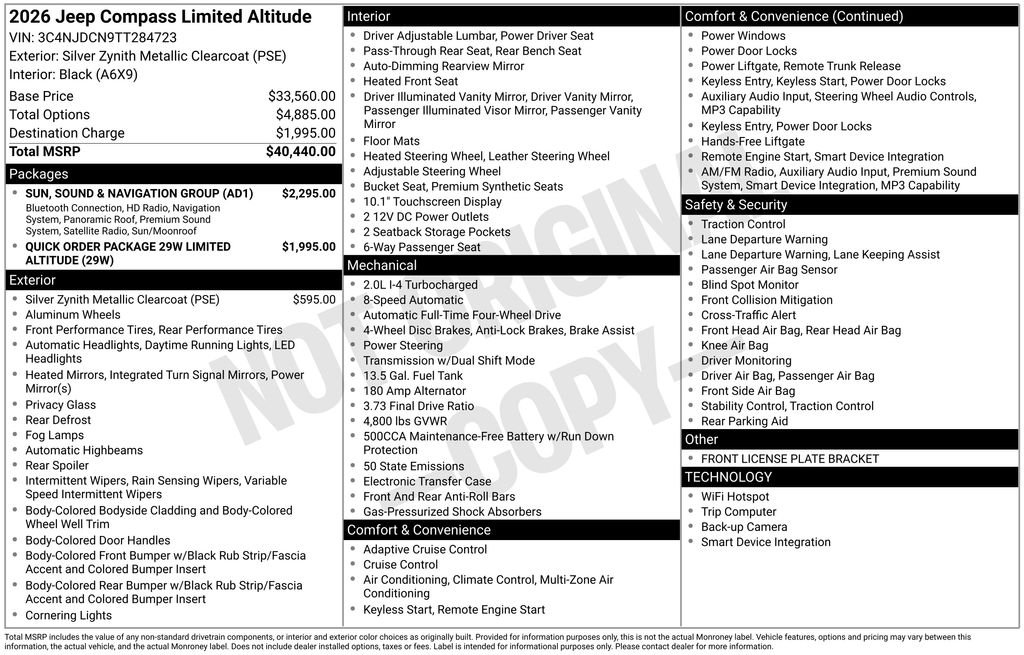 New 2026 Silver Zynith Metallic Clearcoat Jeep Limited image 3