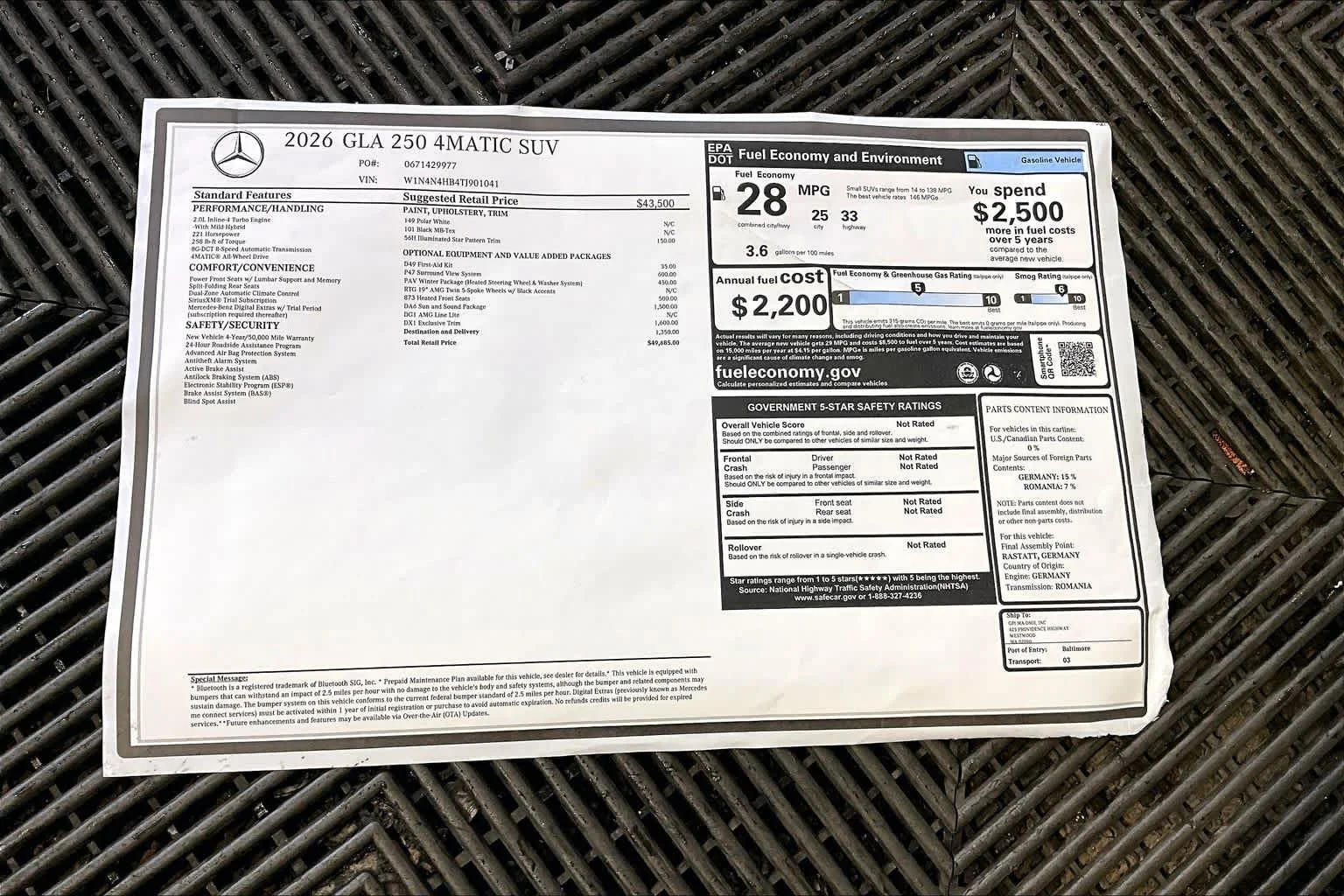 New 2026 Polar White Mercedes-Benz GLA 250 image 18