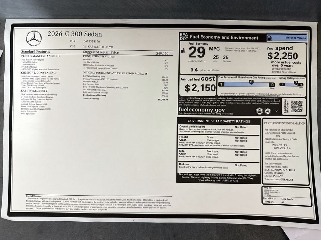 New 2026 Black Mercedes-Benz C 300 image 9