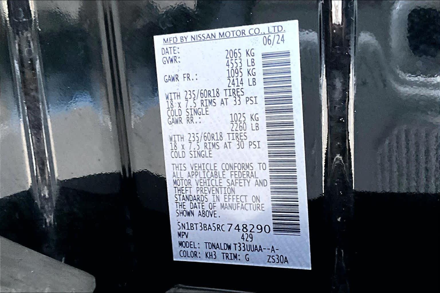 Certified Used 2024 Super Black Nissan SV image 34