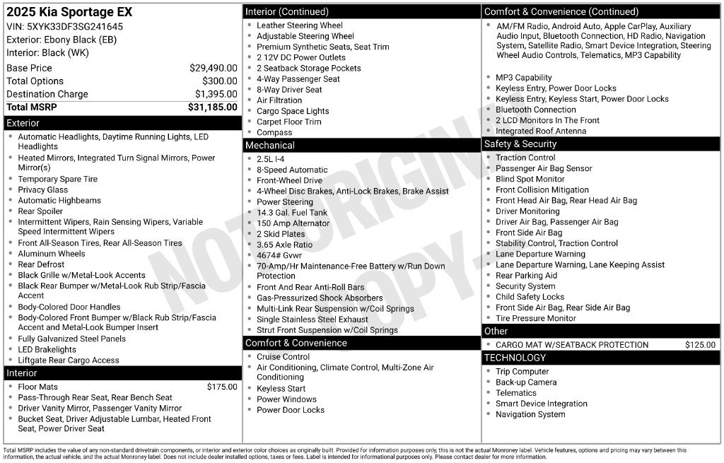 Used 2025 Black Kia EX image 30