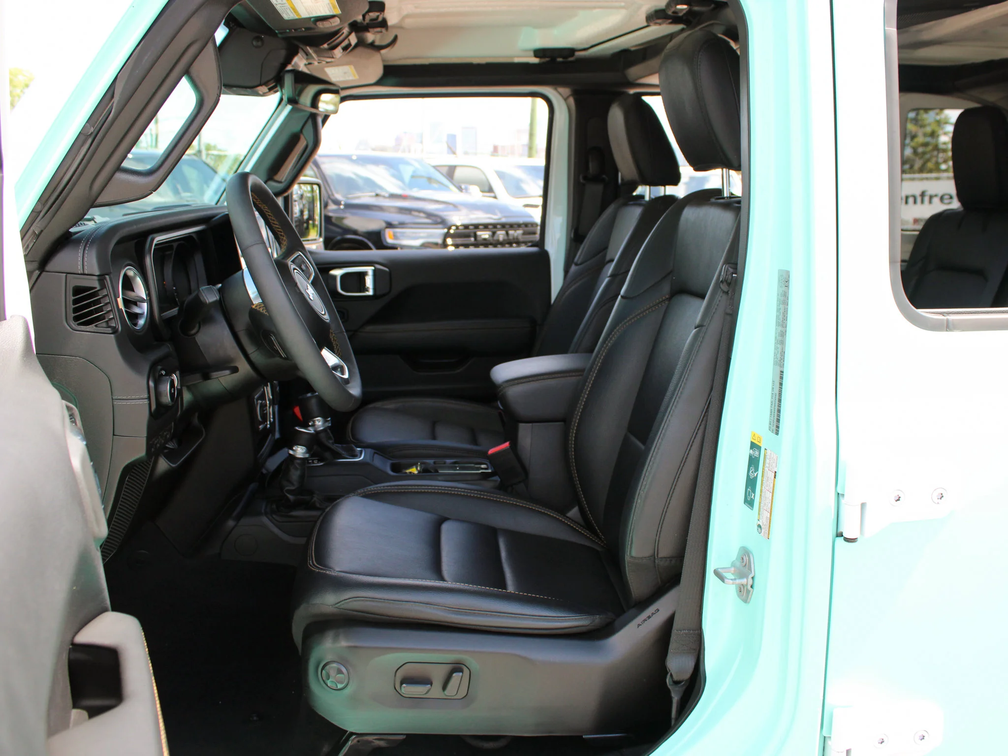 Certified Used 2025 White Jeep Sahara * No Accidents | Tiffany Blue | McKinley Leather | Adaptive Cruise | Apple CarPlay | Alpine image 3