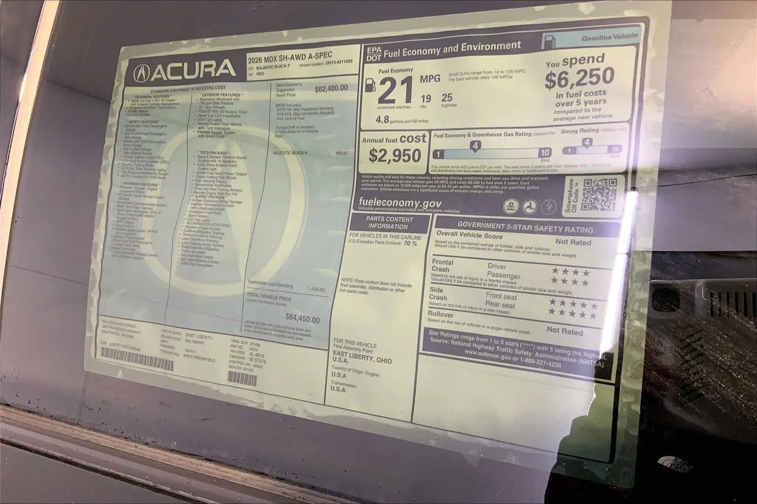 New 2026 Majestic Black Pearl Acura With A-Spec Package image 19