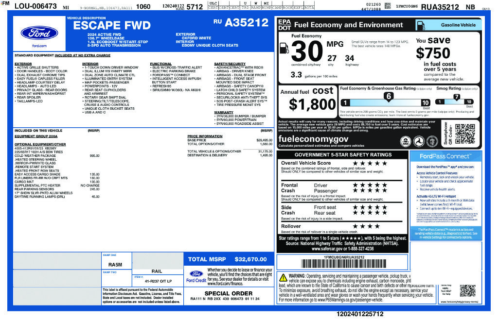 Certified Used 2024 White Ford Active image 24