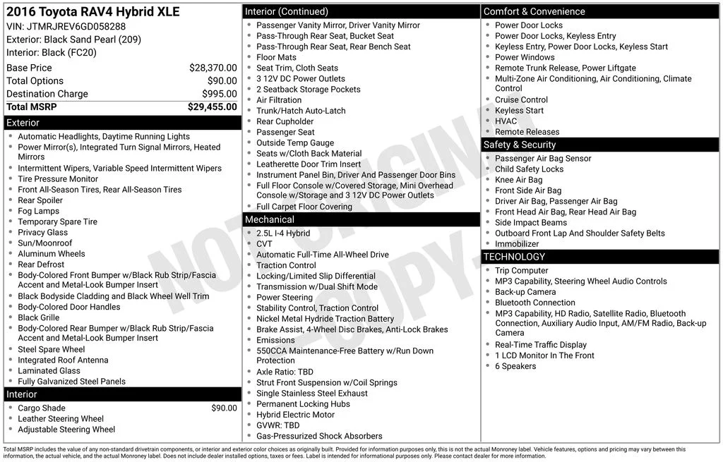 Used 2016 Black Toyota XLE image 5